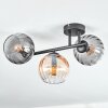 Koyoto ceiling light, globe light Amber, clear, Smoke-coloured, 3-light sources
