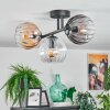 Koyoto ceiling light, globe light Amber, clear, Smoke-coloured, 3-light sources