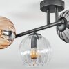 Koyoto ceiling light, globe light Amber, clear, Smoke-coloured, 3-light sources