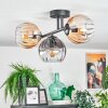 Koyoto ceiling light, globe light Amber, clear, Smoke-coloured, 3-light sources