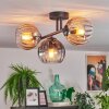 Koyoto ceiling light, globe light Amber, clear, Smoke-coloured, 3-light sources