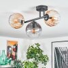 Koyoto ceiling light, globe light Amber, clear, Smoke-coloured, 3-light sources