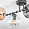 Koyoto ceiling light, globe light Amber, clear, Smoke-coloured, 3-light sources
