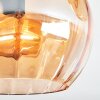 Koyoto ceiling light, globe light Amber, 3-light sources