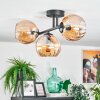 Koyoto ceiling light, globe light Amber, 3-light sources