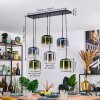 Lauden hanging light, pendant light blue, green, clear, Smoke-coloured, 6-light sources