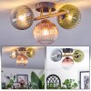 Chehalis ceiling light, globe light gold, black, 3-light sources