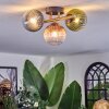 Chehalis ceiling light, globe light gold, black, 3-light sources