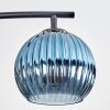 Koyoto ceiling light, globe light blue, gold, coppery, 4-light sources