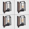 Portalis outdoor wall light, wall light Wood like finish, black, 1-light source, Motion sensor