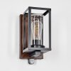 Portalis outdoor wall light, wall light Wood like finish, black, 1-light source, Motion sensor