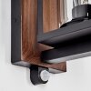 Portalis outdoor wall light, wall light Wood like finish, black, 1-light source, Motion sensor