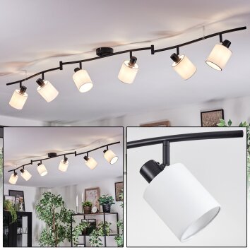 Fallhagen ceiling light, ceiling spotlight black, 6-light sources