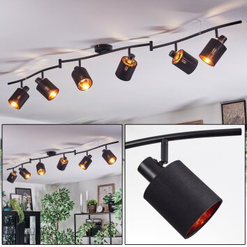 Fallhagen ceiling light, ceiling spotlight black, 6-light sources