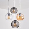 Koyoto hanging light, globe light, pendant light Amber, clear, Smoke-coloured, 4-light sources