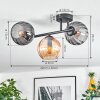 Koyoto ceiling light, globe light Amber, Smoke-coloured, 3-light sources