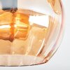 Koyoto ceiling light, globe light Amber, Smoke-coloured, 3-light sources