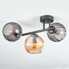 Koyoto ceiling light, globe light Amber, Smoke-coloured, 3-light sources