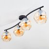 Ripoll ceiling light, globe light Amber, 4-light sources