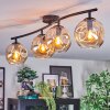 Ripoll ceiling light, globe light Amber, 4-light sources