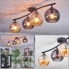 Koyoto ceiling light, globe light Amber, Smoke-coloured, 4-light sources