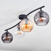 Koyoto ceiling light, globe light Amber, clear, Smoke-coloured, 4-light sources