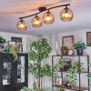Koyoto ceiling light, globe light Amber, 4-light sources