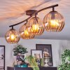 Koyoto ceiling light, globe light Amber, 4-light sources