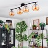 Koyoto ceiling light, globe light Amber, 4-light sources