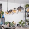 Koyoto hanging light, globe light, pendant light Amber, clear, Smoke-coloured, 4-light sources