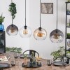 Koyoto hanging light, globe light, pendant light Amber, clear, Smoke-coloured, 4-light sources