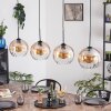 Koyoto hanging light, globe light, pendant light Amber, clear, 4-light sources