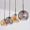 Koyoto hanging light, globe light, pendant light Amber, Smoke-coloured, 4-light sources