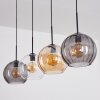 Koyoto hanging light, globe light, pendant light Amber, clear, Smoke-coloured, 4-light sources