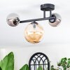 Chehalis ceiling light, globe light Amber, Smoke-coloured, 3-light sources