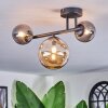 Chehalis ceiling light, globe light Amber, Smoke-coloured, 3-light sources