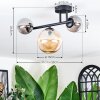 Chehalis ceiling light, globe light Amber, Smoke-coloured, 3-light sources
