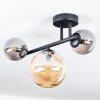 Chehalis ceiling light, globe light Amber, Smoke-coloured, 3-light sources
