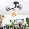 Chehalis ceiling light, globe light Amber, Smoke-coloured, 3-light sources