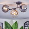 Chehalis ceiling light, globe light Amber, clear, Smoke-coloured, 3-light sources