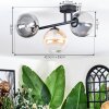 Chehalis ceiling light, globe light Amber, clear, Smoke-coloured, 3-light sources