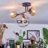 Chehalis ceiling light, globe light Amber, clear, Smoke-coloured, 3-light sources