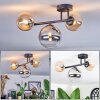 Chehalis ceiling light, globe light Amber, clear, Smoke-coloured, 3-light sources