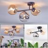 Chehalis ceiling light, globe light Amber, clear, Smoke-coloured, 3-light sources
