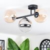 Chehalis ceiling light, globe light Amber, clear, Smoke-coloured, 3-light sources