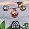 Chehalis ceiling light, globe light blue, green, coppery, 3-light sources