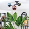 Chehalis ceiling light, globe light blue, green, coppery, 3-light sources