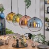 Koyoto hanging light, globe light, pendant light blue, gold, green, clear, coppery, 4-light sources