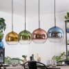 Koyoto hanging light, globe light, pendant light blue, gold, green, clear, coppery, 4-light sources