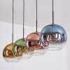 Koyoto hanging light, globe light, pendant light blue, gold, green, clear, coppery, 4-light sources